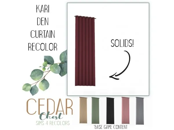 Maxis Match CedarChest Kari Solid Recolor - The Sims 4 Custom Content