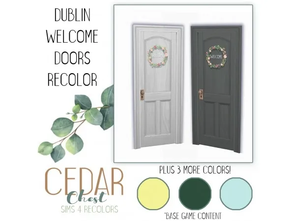 Maxis Match CedarChest Dublin Front Doors - The Sims 4 Custom Content