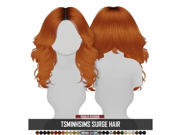 Alpha TSMINHSIMS SURGE HAIR TODDLER VERSION' by redheadsims - The Sims 4 custom content
