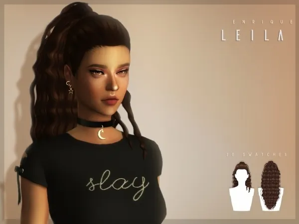 Maxis Match [EnriqueS4] Leila Hairstyle - The Sims 4 Custom Content