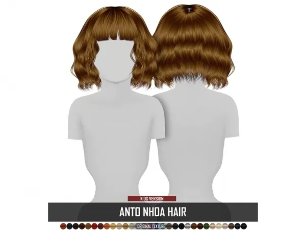 Alpha ANTO NHOA HAIR KIDS VERSION by redheadsims - The Sims 4 custom content