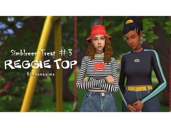 Maxis Match Simblreen Treat 3 Reggie Top by kimoanasims - The Sims 4 Custom Content