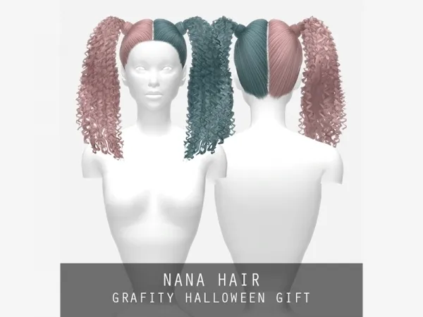 Alpha Nana Hair - The Sims 4 Custom Content