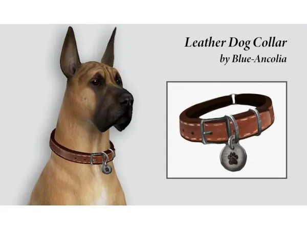 Maxis Match Dog collar ancolia by blue - The Sims 4 Custom Content