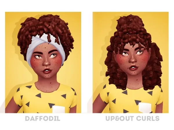 Maxis Match CURLY HAIR CONVERSION kids version sims by naevys - The Sims 4 Custom Content