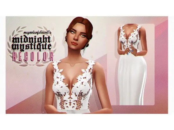 Maxis Match MIDNIGHT MYSTIQUE a recolor of Magnolianfarewells dress by viiavi - The Sims 4 Custom Content