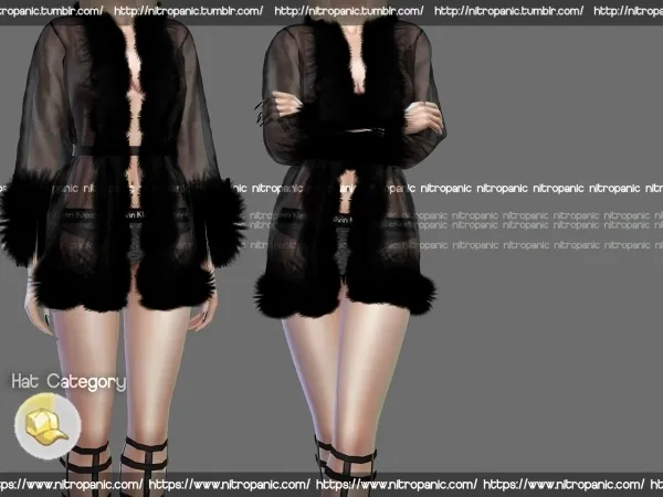 Alpha Fluffy Trim Robe Acccessory - The Sims 4 Custom Content
