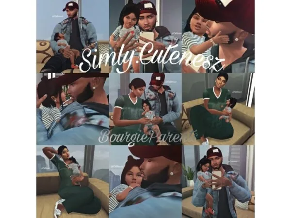 Mix Cutenesz Bourgie parents poses - The Sims 4 Custom Content
