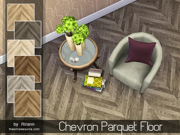 Alpha Chevron Parquet Floor - The Sims 4 Custom Content
