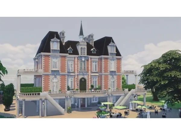 Maxis Match Chateau Bouffemont Hotel by simsfinds - The Sims 4 Custom Content