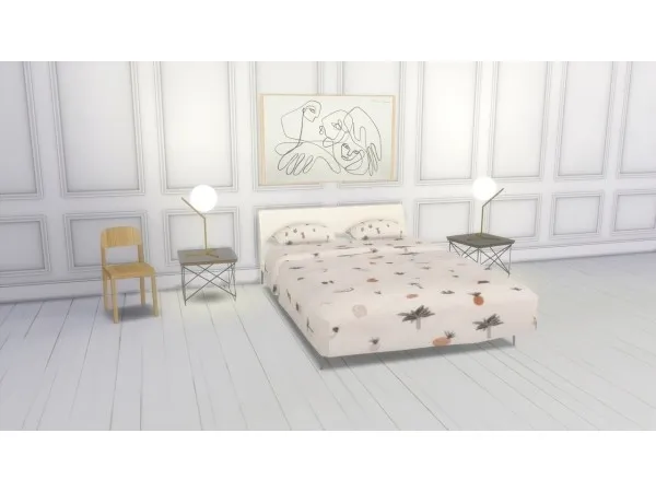 Maxis Match BED by CAPPELLINI AND BEDDING BY FERM LIVING by meinkatz - The Sims 4 Custom Content