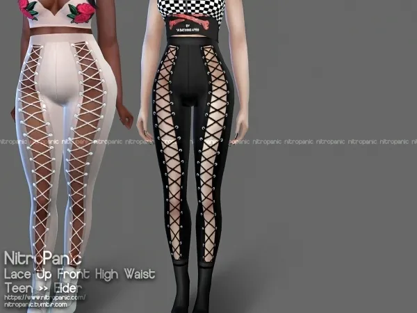Alpha Lace Up Front High Waist - The Sims 4 Custom Content