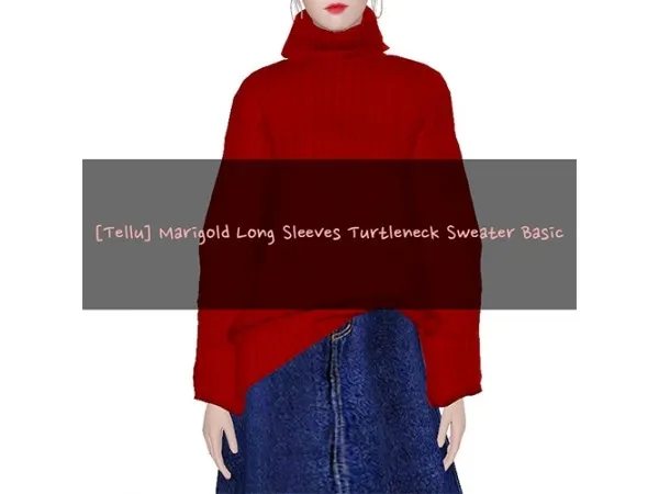 [Tellu] Marigold F Top Long Sleeves Turtleneck Sweater Basic 4to3 - The Sims 3 Custom Content