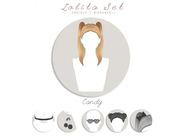 Maxis Match [EnriqueS4] Candy Hairstyle - The Sims 4 Custom Content