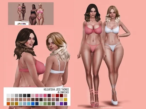 Mix [helgatisha] Jess thongs - The Sims 4 Custom Content