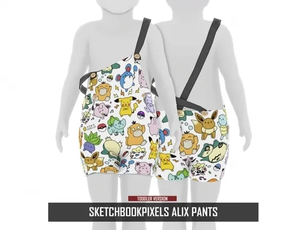 Alpha SKETCHBOOKPIXELS ALIX PANTS TODDLER - The Sims 4 Custom Content