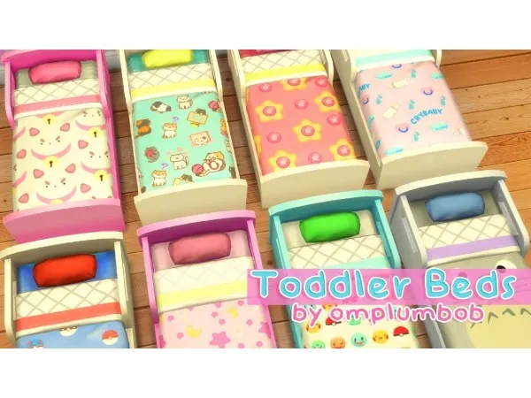 Maxis Match Toddler Beds Recolor by plumbeeccfinds - The Sims 4 Custom Content