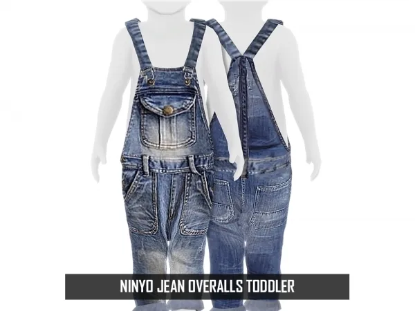 Alpha NINYO JEAN OVERALLS TODDLER - The Sims 4 Custom Content