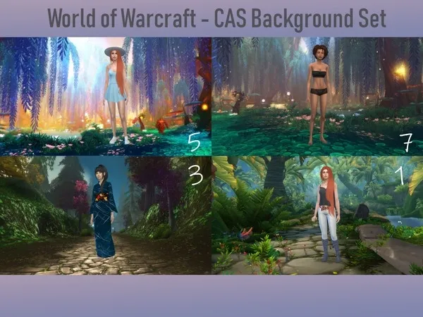 Mix World of Warcraft CAS Background SET - The Sims 4 Custom Content