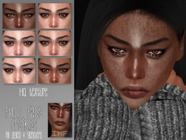 Alpha IMF Full Face Freckles N07 - The Sims 4 Custom Content