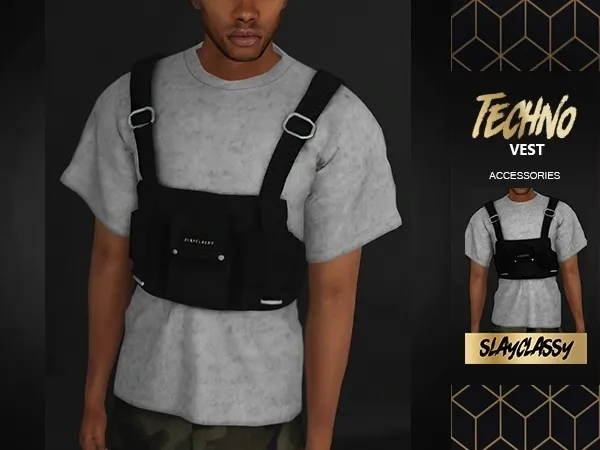 Alpha SlayClassy Techno Vest - The Sims 4 Custom Content