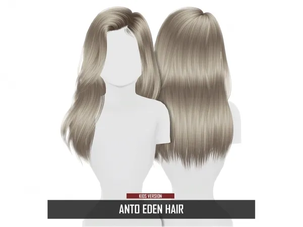 Alpha ANTO EDEN HAIR KIDS VERSION by redheadsims - The Sims 4 Custom Content