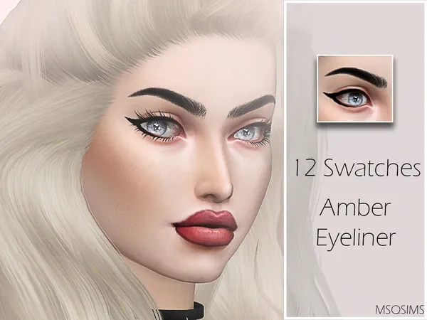 Alpha Amber Eyeliner - The Sims 4 Custom Content