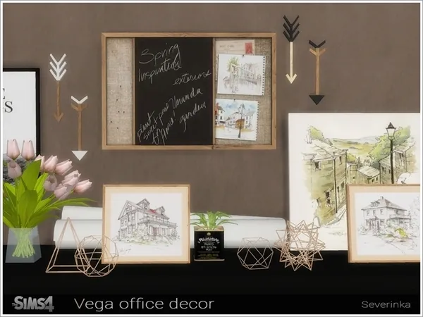 Alpha Vega office decor - The Sims 4 Custom Content