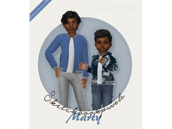 Alpha Sketchbookpixels Marty 3T4 by simiracle - The Sims 4 Custom Content