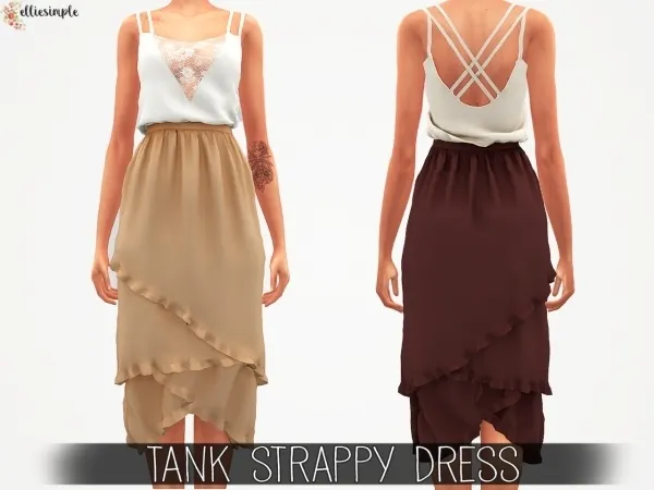 Alpha Elliesimple Tank Strappy Dress - The Sims 4 Custom Content