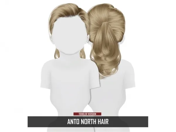 Alpha ANTO NORTH HAIR TODDLER VERISON - The Sims 4 Custom Content