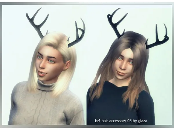 Alpha Hair accessory 05 by glaza - The Sims 4 Custom Content