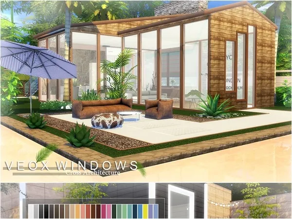 Maxis Match VEOX Windows (25 Colors 3 Heights) - The Sims 4 Custom Content