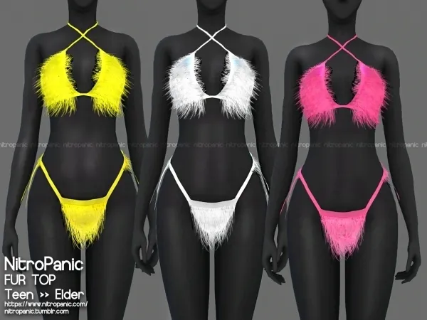 Alpha Fur TOP by nitropanic - The Sims 4 Custom Content