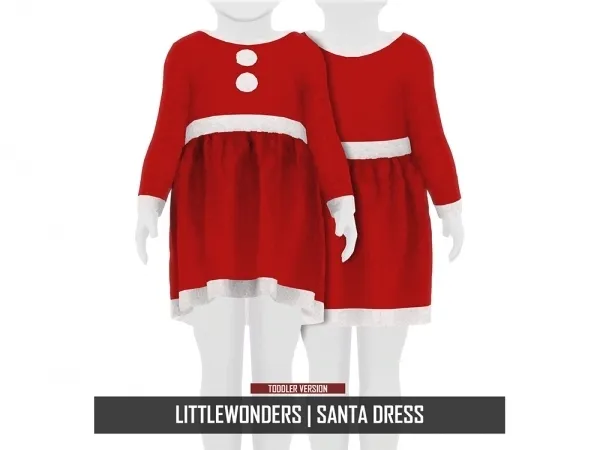 Alpha LITTLEWONDERS SANTA DRESS - The Sims 4 Custom Content