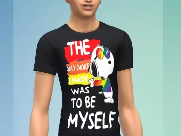 Alpha Rainbow Snoopy - The Sims 4 Custom Content