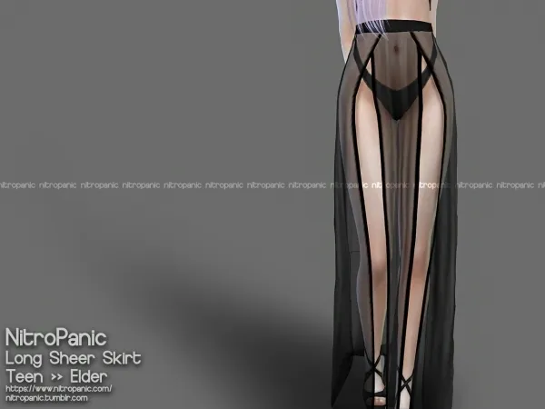 Alpha Long Sheer Skirt - The Sims 4 Custom Content