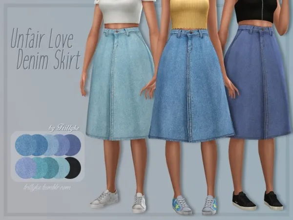 Alpha Trillyke Unfair Love Denim Skirt - The Sims 4 Custom Content
