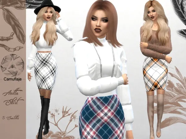 Alpha Anitta Skirt Camuflaje - The Sims 4 Custom Content