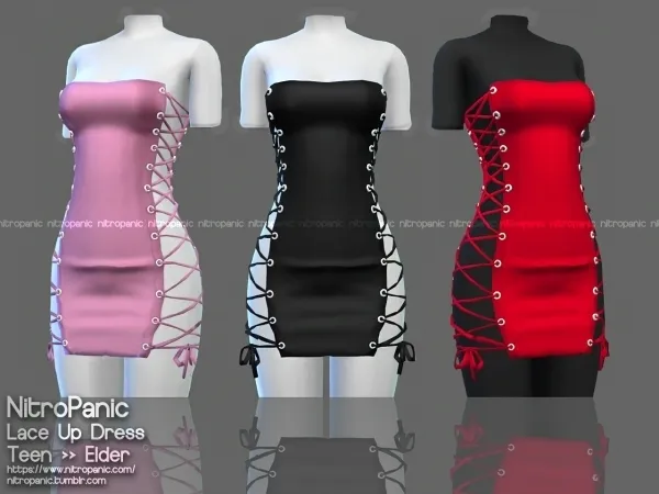 Alpha Lace Up Dress - The Sims 4 Custom Content