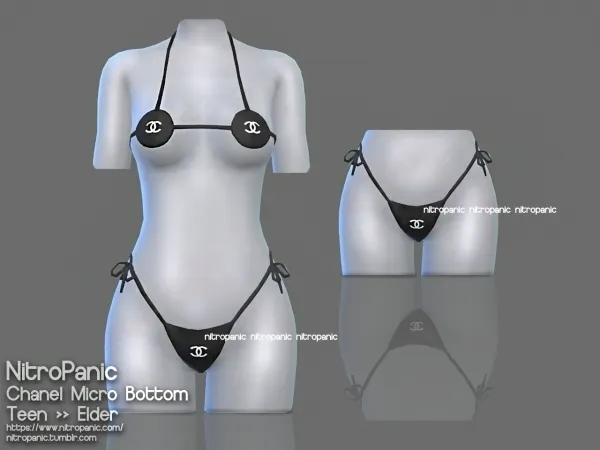 Alpha Chanel Micro Bottom - The Sims 4 Custom Content