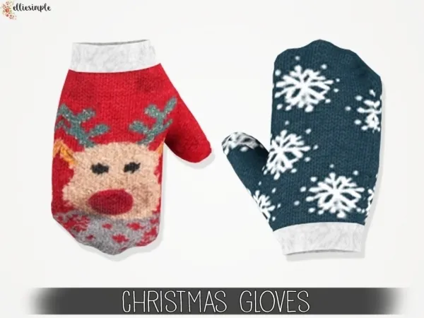 Alpha Elliesimple Christmas Gloves (unisex) - The Sims 4 Custom Content