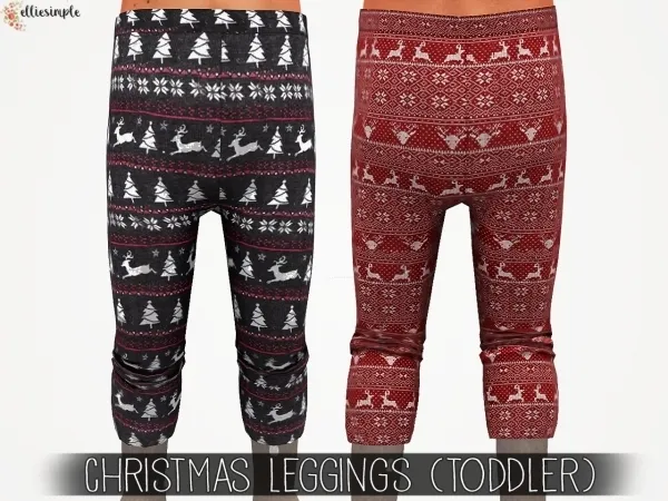 Alpha Elliesimple Christmas Leggings for Toddlers (unisex) - The Sims 4 Custom Content