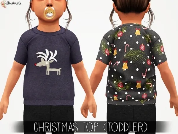 Alpha Elliesimple Christmas Top for Toddlers (unisex) - The Sims 4 Custom Content