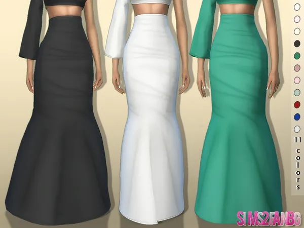 Alpha 361 3D High Long Skirt - The Sims 4 Custom Content
