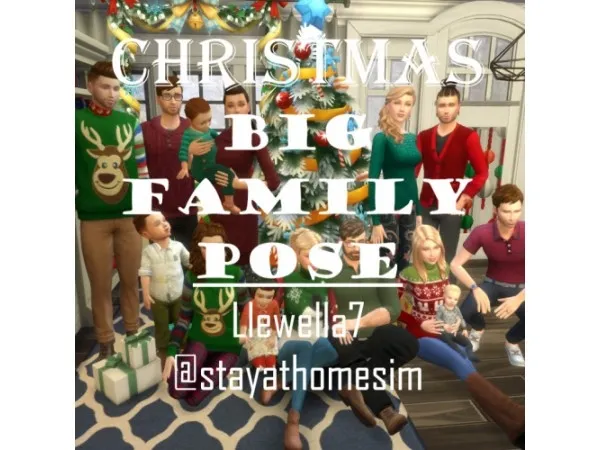 Alpha Christmas Gift 2 Big Family Pose by stayathomesim - The Sims 4 Custom Content