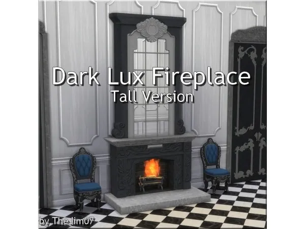 Maxis Match Dark Lux Fireplace Tall Version by TheJim07 - The Sims 4 Custom Content