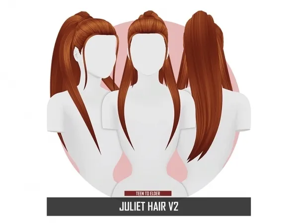 Maxis Match JULIET HAIR V2 by redheadsims - The Sims 4 custom content