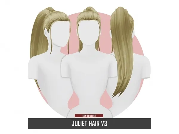 Maxis Match JULIET HAIR V3 by redheadsims - The Sims 4 Custom Content