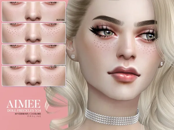 Alpha Aimee Doll Freckles N14 - The Sims 4 Custom Content